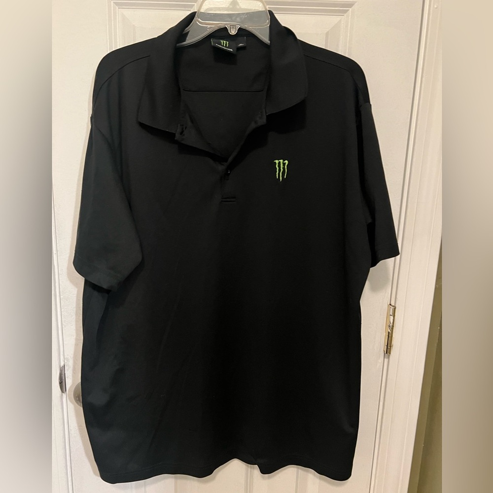 Mens XL monster energy black short sleeve shirt
